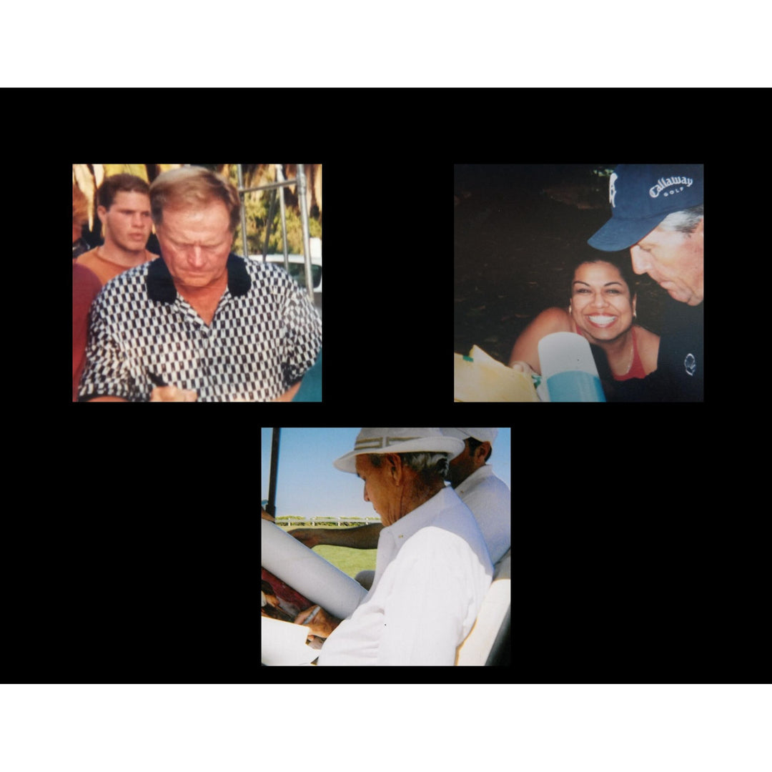 Jack Nicklaus Arnold Palmer Gary Player signed with Masters win inscriptions