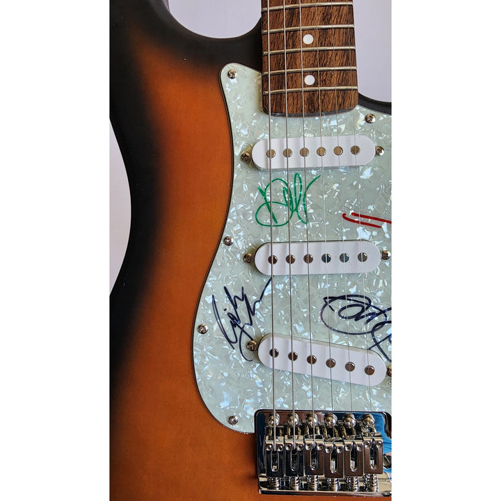 Jon Bon Jovi, Richie Sambora, Tico Torres, David Bryan authentic Fender Stratocaster electric guitar signed with proof