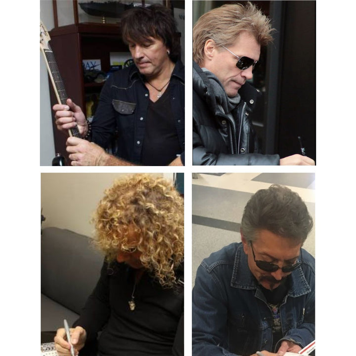 Jon Bon Jovi, Richie Sambora, Tico Torres, David Bryan authentic Fender Stratocaster electric guitar signed with proof