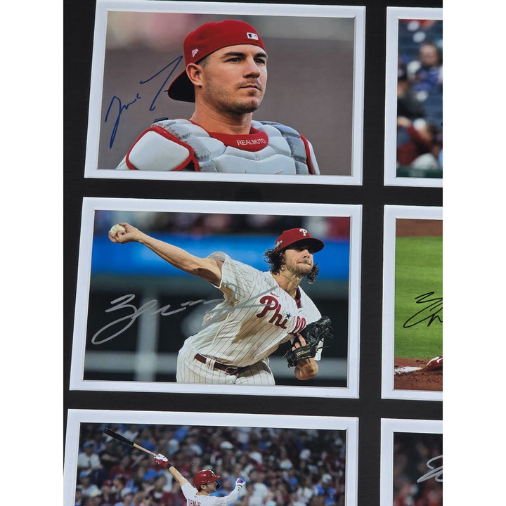 Philadelphia Phillies Zack Wheeler Bryce Harper Kyle Schwarber JT Realmuto Trea Turner framed & signed with proof.