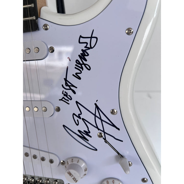 Jimmy Page Robert Plant John Paul Jones Led Zeppelin electric guitar signed with proof..