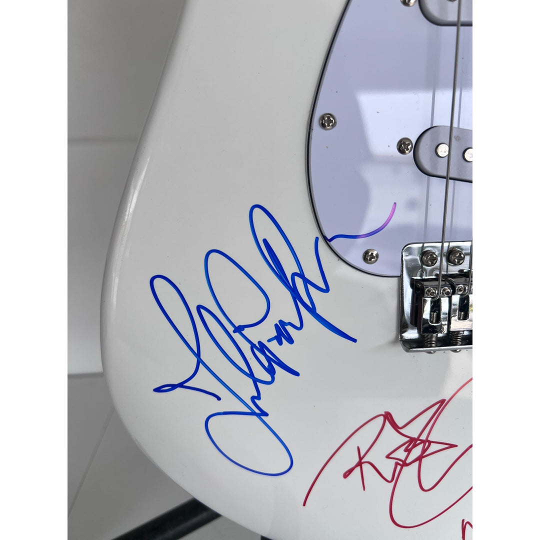Jimmy Page Robert Plant John Paul Jones Led Zeppelin electric guitar signed with proof..