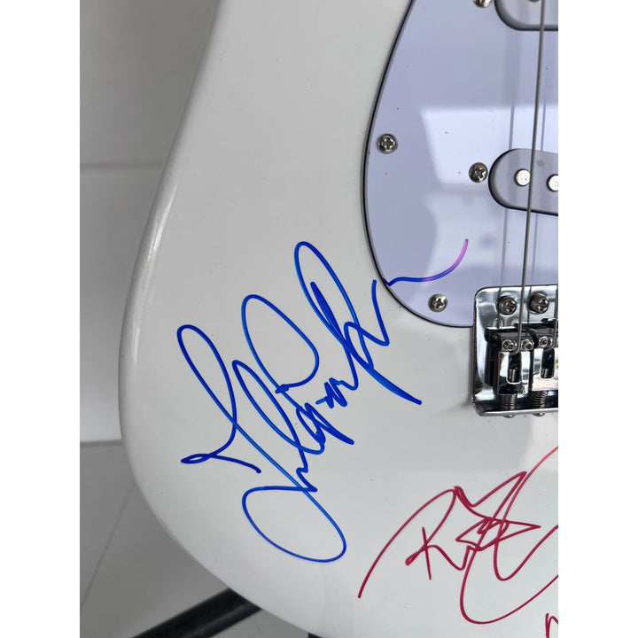 Jimmy Page Robert Plant John Paul Jones Led Zeppelin electric guitar signed with proof..