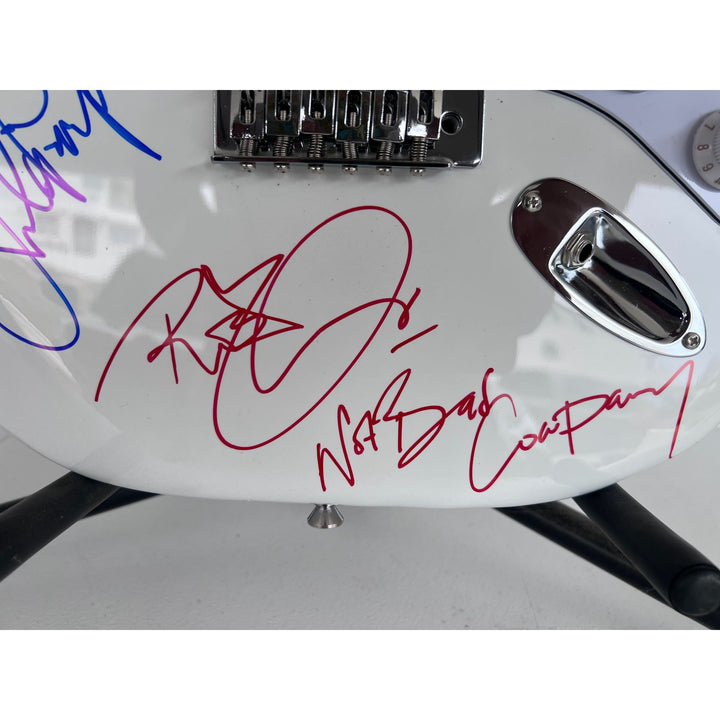 Jimmy Page Robert Plant John Paul Jones Led Zeppelin electric guitar signed with proof..