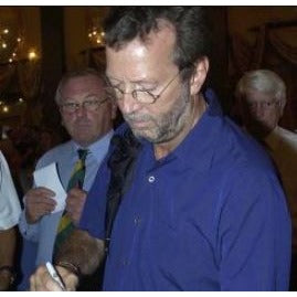 Eric Clapton full size acoustic guitar One of a kind with self sketch vintage signature with signing proof