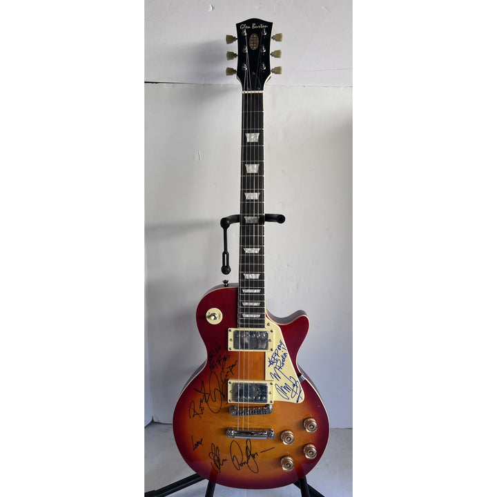 Led Zeppelin Jimmy Page Robert Plant John Paul Jones gold electric Les Paul signed with proof