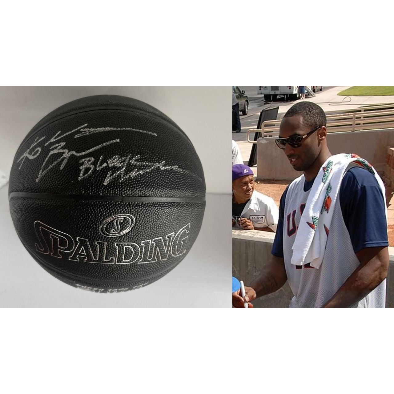 Kobe Bryant Los Angeles Lakers signed and inscribed Spalding NBA basketball signed with proof