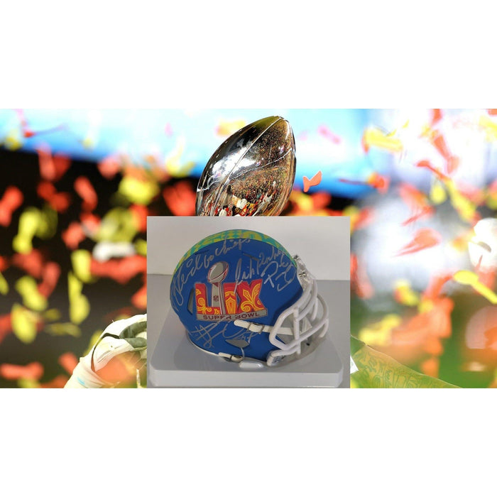 Superbowl 59 Patrick Mahomes Isiah Pacheco Travis Kelce Andy Reid ltd. mini helmet signed
