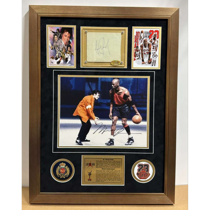 The King of The Court Michael Jordan and The King of Pop Michael Jackson 22x 30 framed with proof