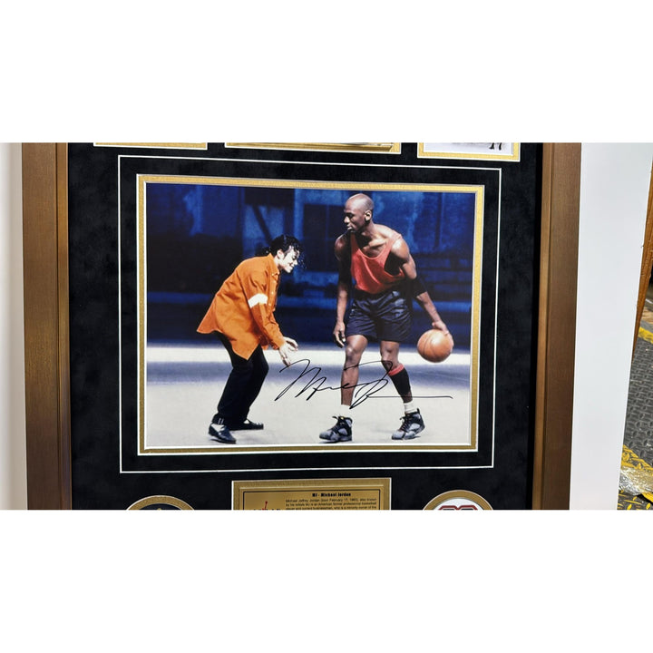 The King of The Court Michael Jordan and The King of Pop Michael Jackson 22x 30 framed with proof