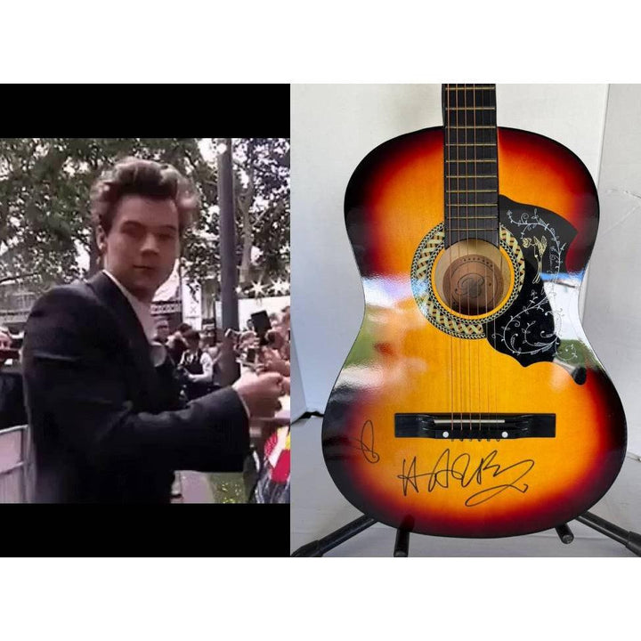 Harry Styles vintage acoustic guitar signed with proof