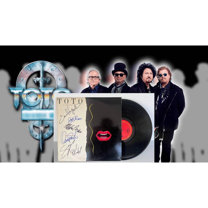 TOTO Bobby Kimbal David Paich Mike Porcaro David Hungate Steve Porcaro Isolation Original lp signed with proof