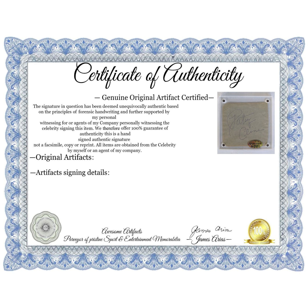 Patsy Cline Vintage autograph book page signed with proof