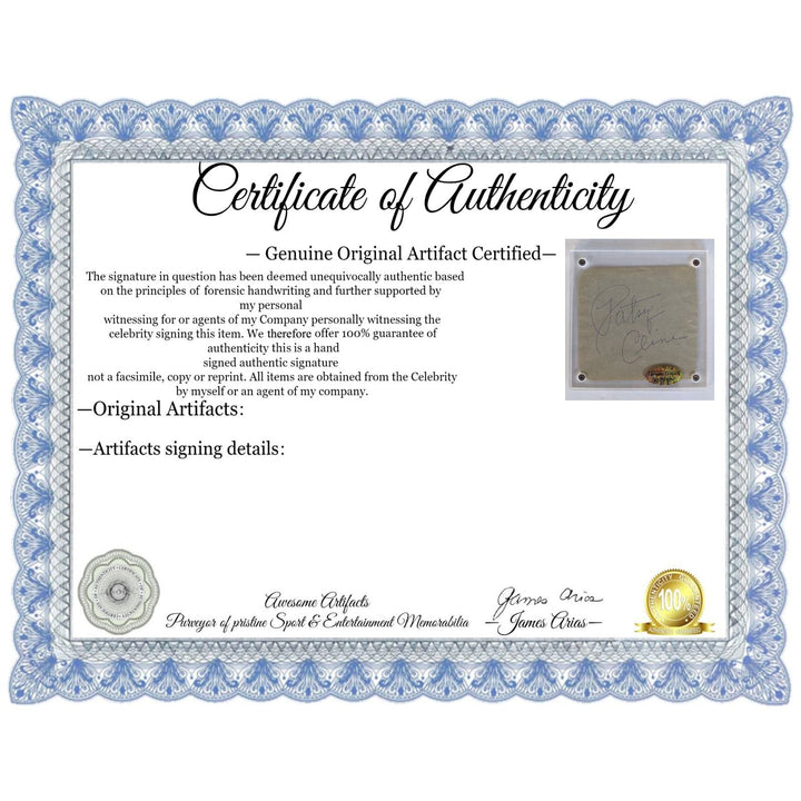 Patsy Cline Vintage autograph book page signed with proof