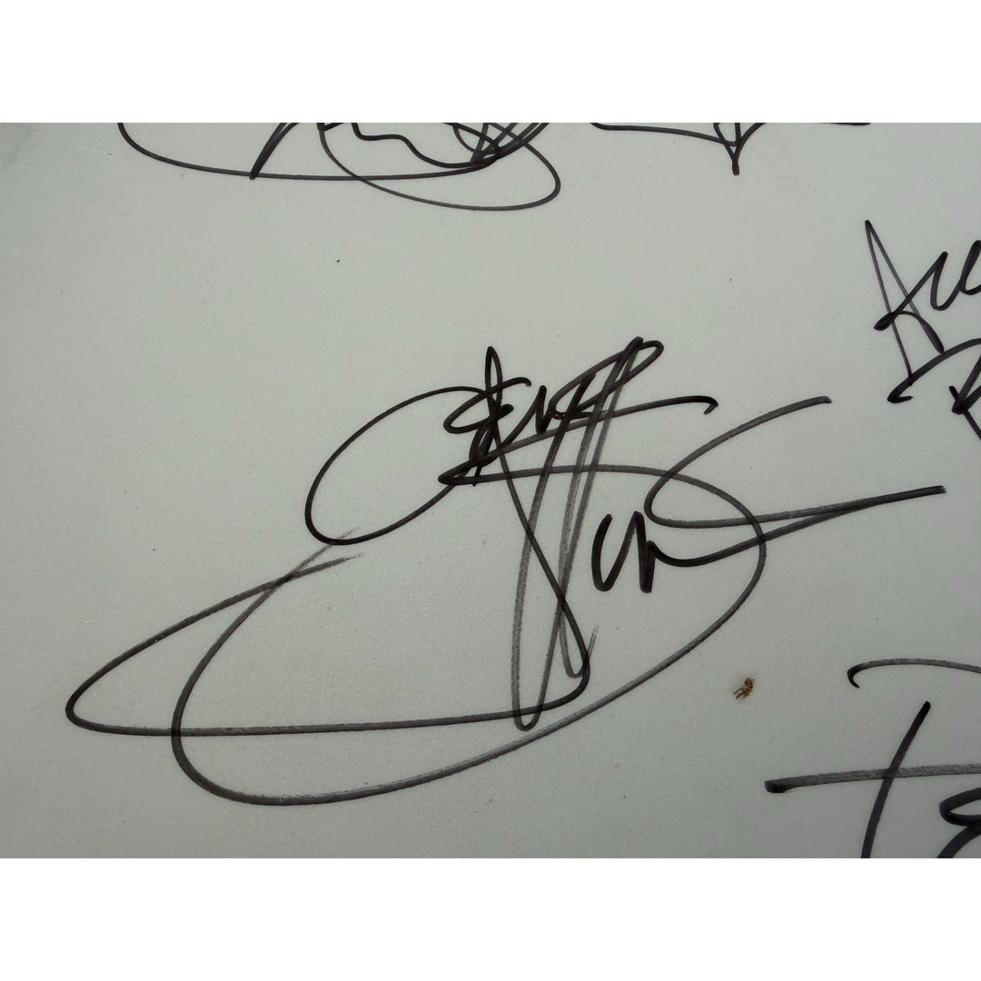 Kiss, Gene Simmons, Paul Stanley, Peter Chris, Ace Frehley one-of-a-kind drumhead signed with proof.