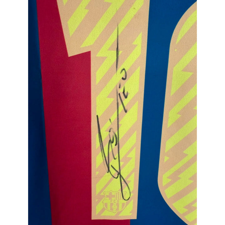 Lionel MESSI 10 BARCELONA 2010/11 UEFA CHAMPIONS LEAGUE HOME SOCCER JERSEY signed with proof.