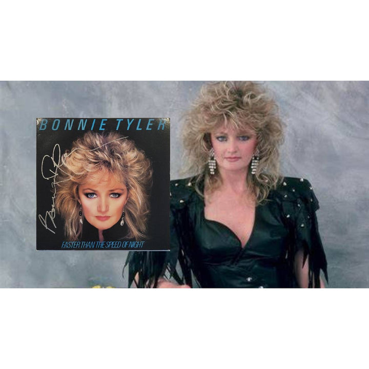 Bonnie Tyler original LP 'Faster Than the Speed of Night' signed with proof.