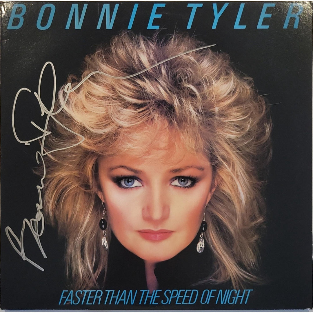 Bonnie Tyler original LP 'Faster Than the Speed of Night' signed with proof.