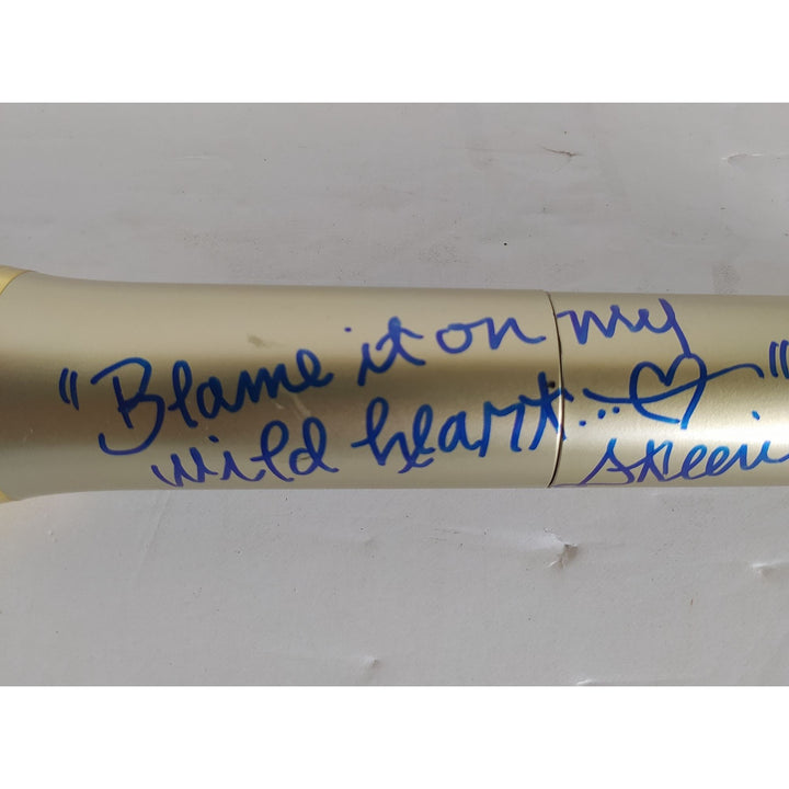 Stevie Nicks signed with inscription blame it on my Wild Heart full size microphone signed with proof