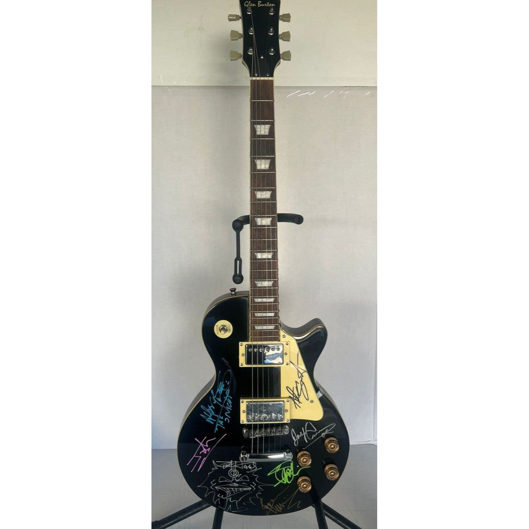 Iron Maiden Bruce Dickinson Steve Harris Adrian Smith Dave Murray Neko McBrain Janick Gers vintage black les paul signed with proof.