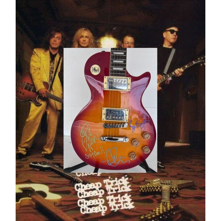 Cheap Trick vintage les paul signed with proof Rob Zander, Bun E. Carlos, Rick Nielsen, Tom Peterson.