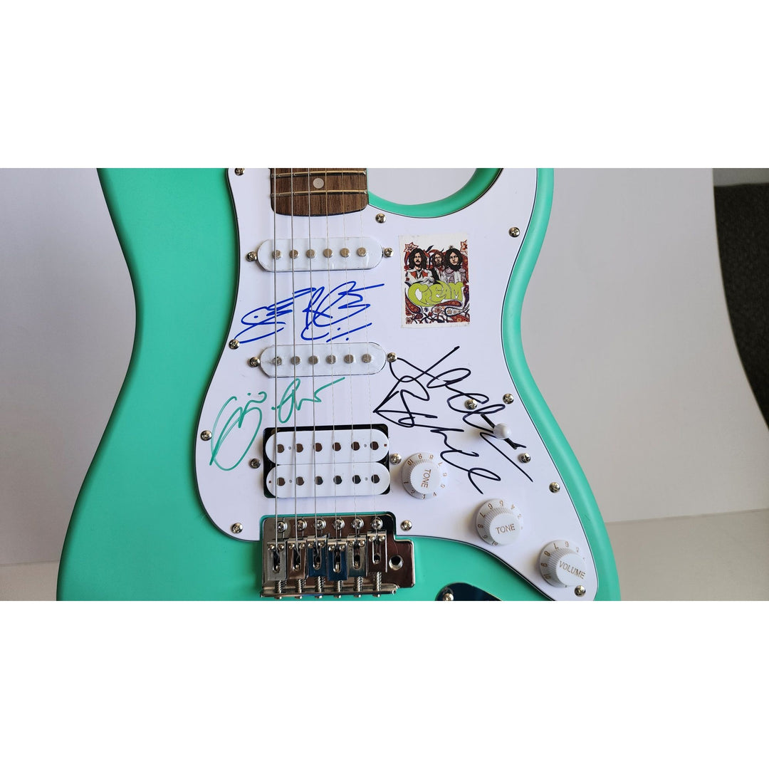 Cream Eric Clapton, Ginger Baker, Jack Bruce Fender Stratocaster electric guitar signed with proof