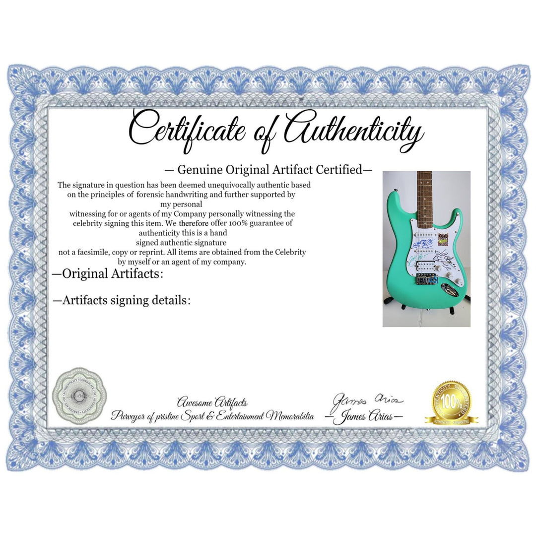 Cream Eric Clapton, Ginger Baker, Jack Bruce Fender Stratocaster electric guitar signed with proof