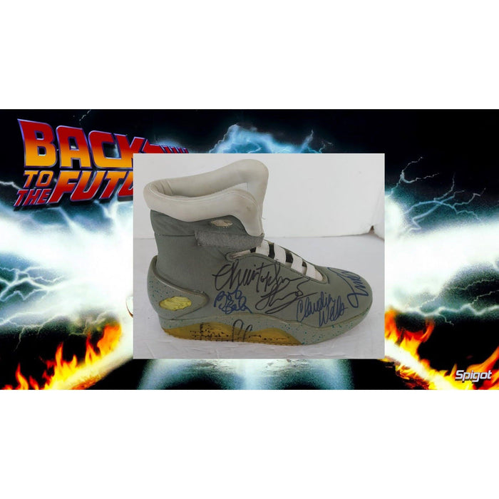Back to the Future cast shoe signed Michael J fox "Marty McFly" Christopher Lloyd "Doc Brown" with proof