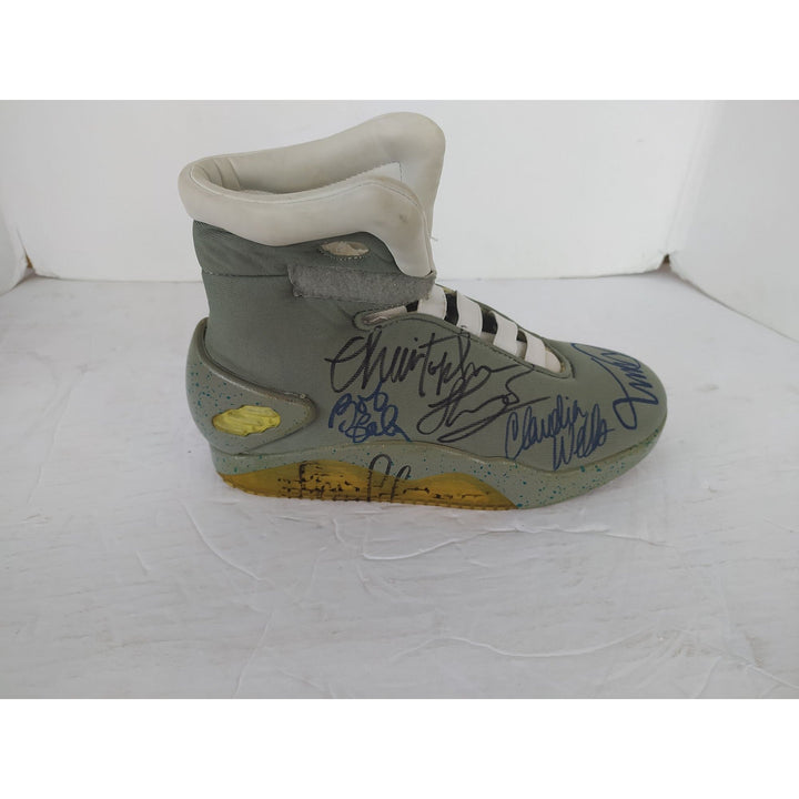 Back to the Future cast shoe signed Michael J fox "Marty McFly" Christopher Lloyd "Doc Brown" with proof Awesome Artifacts