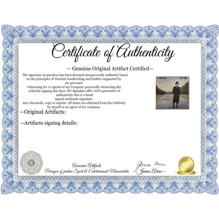 Elton John "A Single Man" original Lp signed with proof.