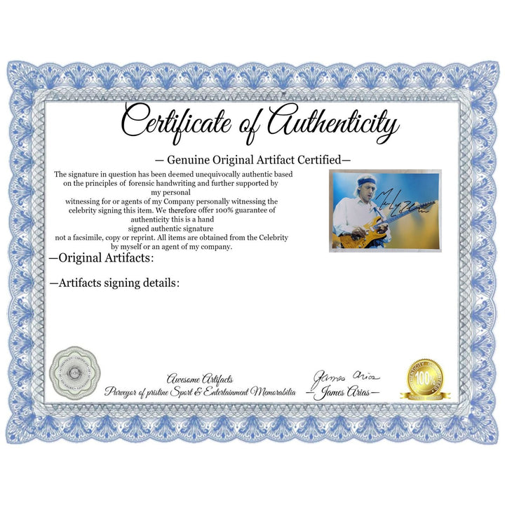 Mark Knopfler Dire Straits 5x7 photo signed with proof