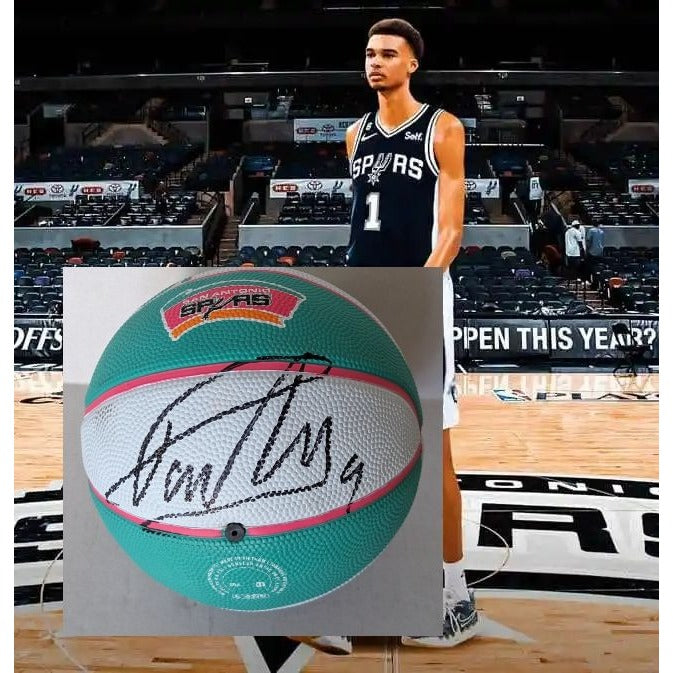 San Antonio Spurs Victor Wembanyama 3/4 size Wilson basketball signed with proof