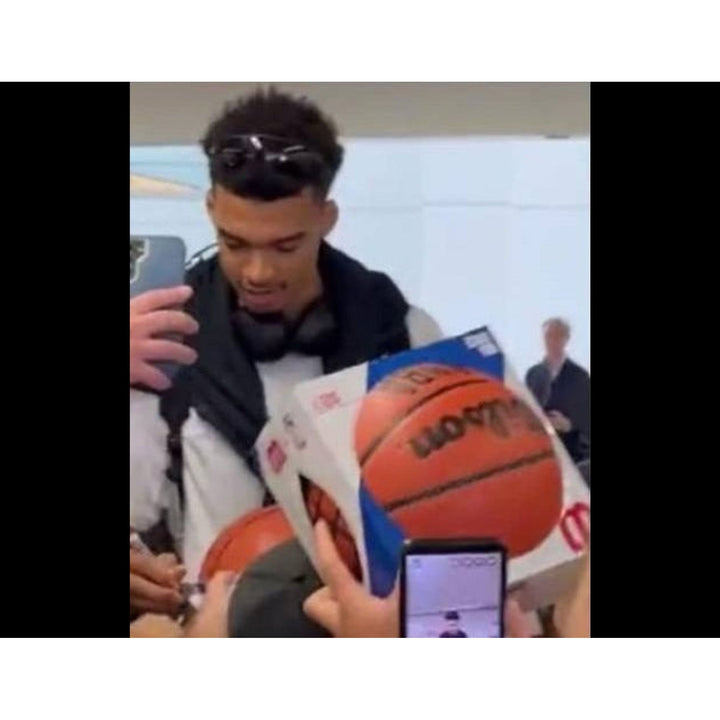 San Antonio Spurs Victor Wembanyama 3/4 size Wilson basketball signed with proof