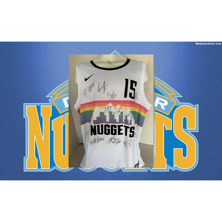 Denver Nuggets 2023 Nikola jokic Jamal Murray Michael Porter Jr NBA champions team signed game model Joker Jersey signed with proof.