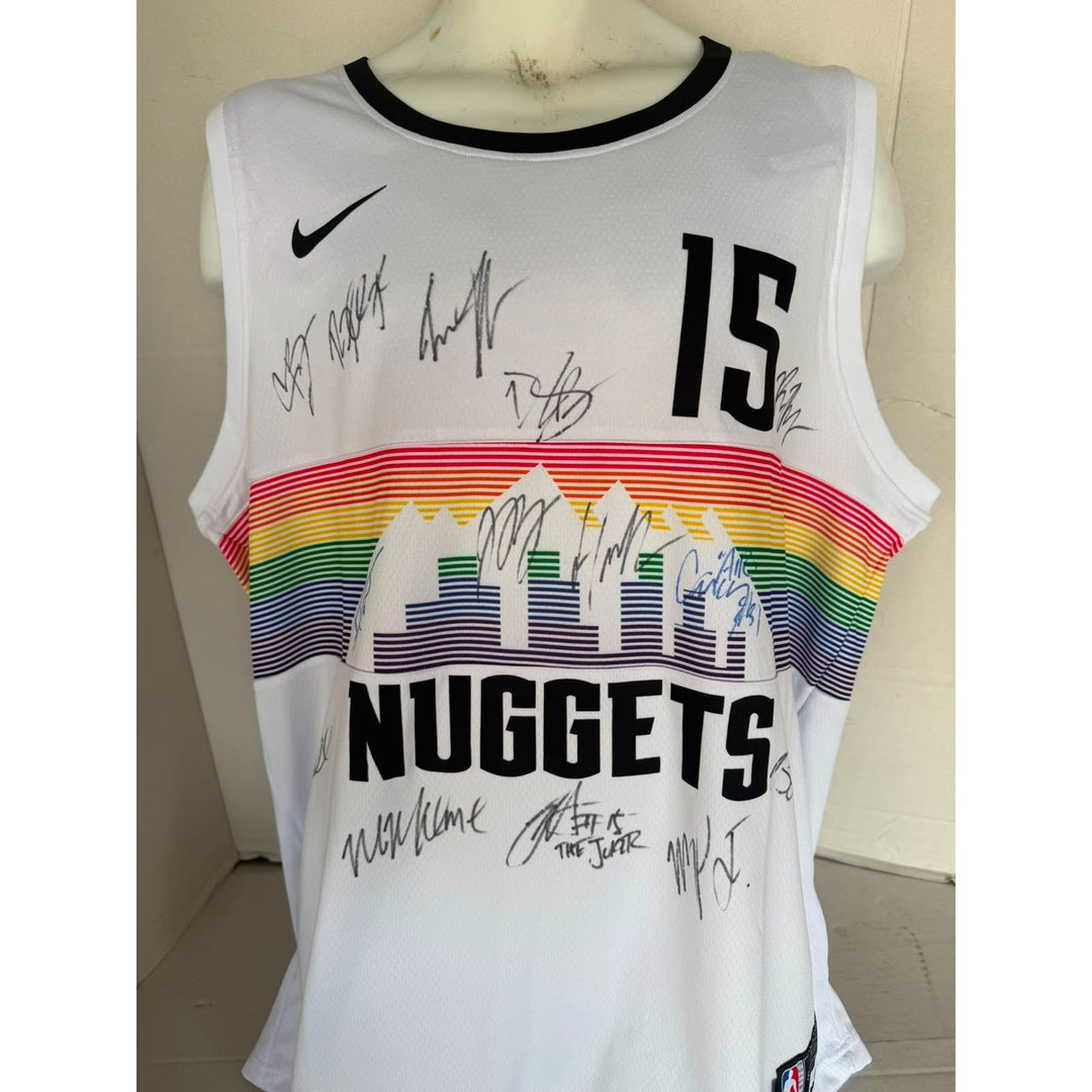 Denver Nuggets 2023 Nikola jokic Jamal Murray Michael Porter Jr NBA champions team signed game model Joker Jersey signed with proof.