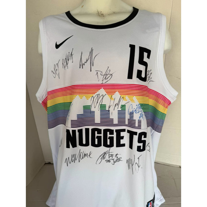 Denver Nuggets 2023 Nikola jokic Jamal Murray Michael Porter Jr NBA champions team signed game model Joker Jersey signed with proof.