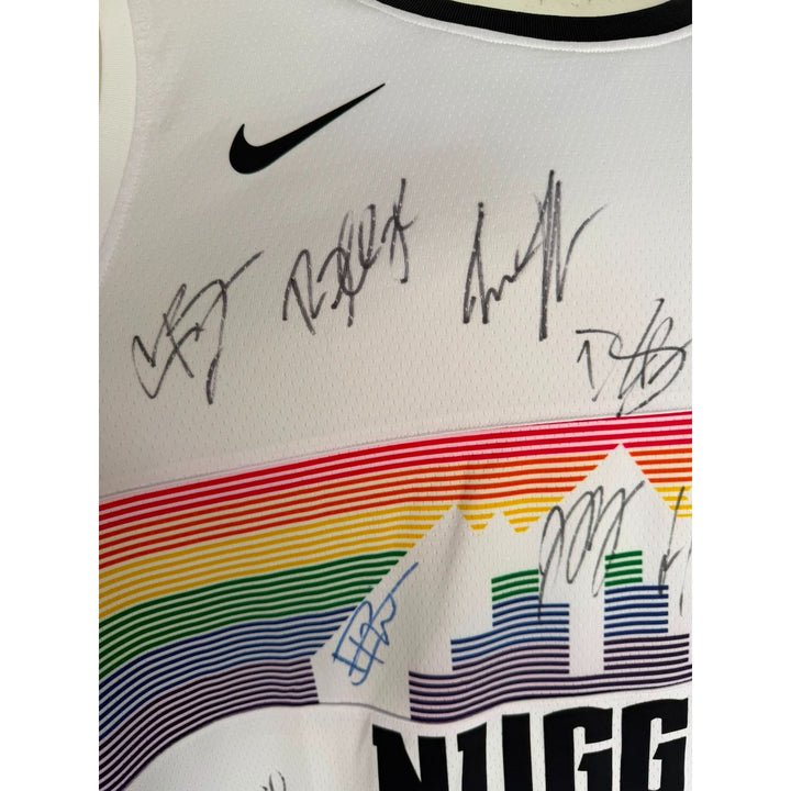 Denver Nuggets 2023 Nikola jokic Jamal Murray Michael Porter Jr NBA champions team signed game model Joker Jersey signed with proof.