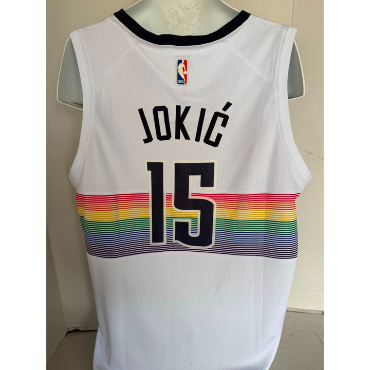 Denver Nuggets 2023 Nikola jokic Jamal Murray Michael Porter Jr NBA champions team signed game model Joker Jersey signed with proof.
