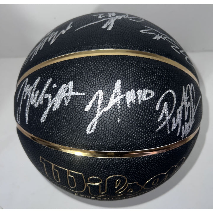 Michael Jordan and  Kobe Bryant signed and inscribed "Mamba Out"  official Spalding NBA basketball signed with proof