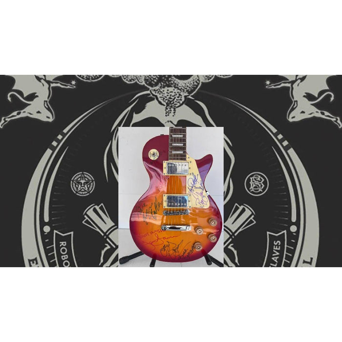 Ozzy Osbourne (with inscription), Ronnie James Dio , Tony Iomi, Geezer Butler, Bill Ward Black Sabath Cherry les paul full size
