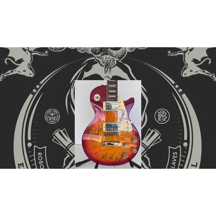 Ozzy Osbourne (with inscription) Randy Rhoads, Ronnie James Dio , Tony Iomi, Geezer Butler, Bill Ward Black Sabath Cherry les paul full size.