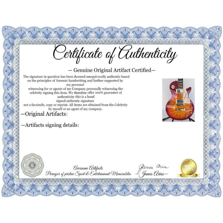 Ozzy Osbourne (with inscription) Randy Rhoads, Ronnie James Dio , Tony Iomi, Geezer Butler, Bill Ward Black Sabath Cherry les paul full size.