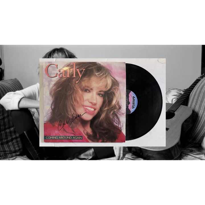 Carly Simon coming around again original LP signed with proof