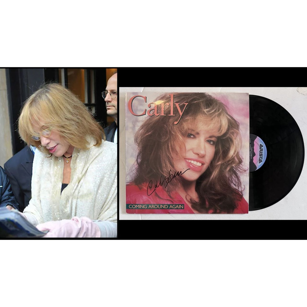 Carly Simon coming around again original LP signed with proof