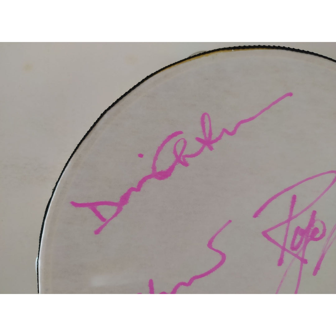 Pink Floyd David Gilmour Roger Waters Nick Mason Rick Wright 14-in tambourine signed with proof