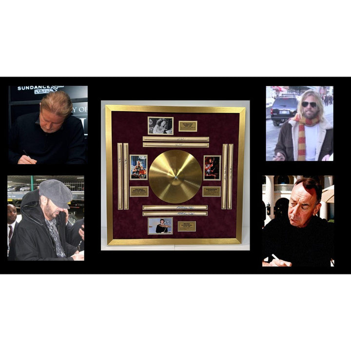Ringo Starr The Beatles Neil Peart Rush Taylor Hawkins Foo Fighters Don Henley Eagles drumsticks signed with proof & museum quality frame
