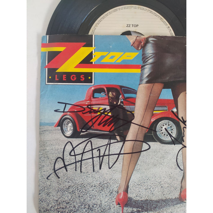 ZZ Top legs bad girl 45 Billy Gibbons Frank beard Dusty Hill signed with proof