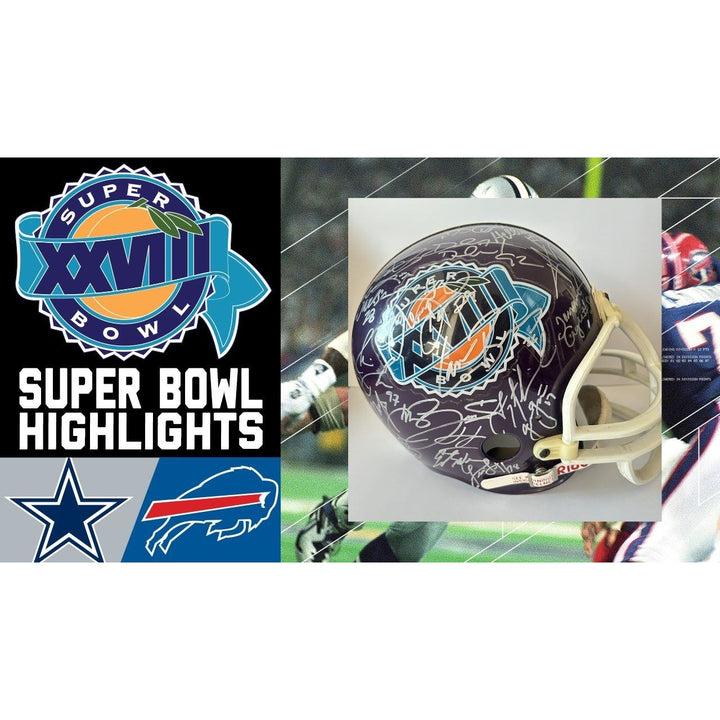 Super Bowl XXVIII Riddell commemorative replica full size helmet Dallas Cowboys 1993-1994 team signed