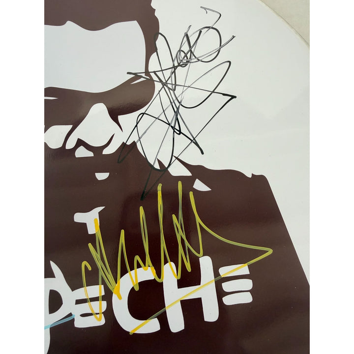 Depeche Mode David Gahan, Andrew Fletcher, Martin Gore, Alan Wilder one-of-a-kind drumhead signed with proof.