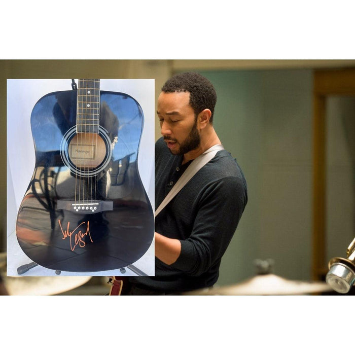 John Legend full size acoustic guitar signed with proof